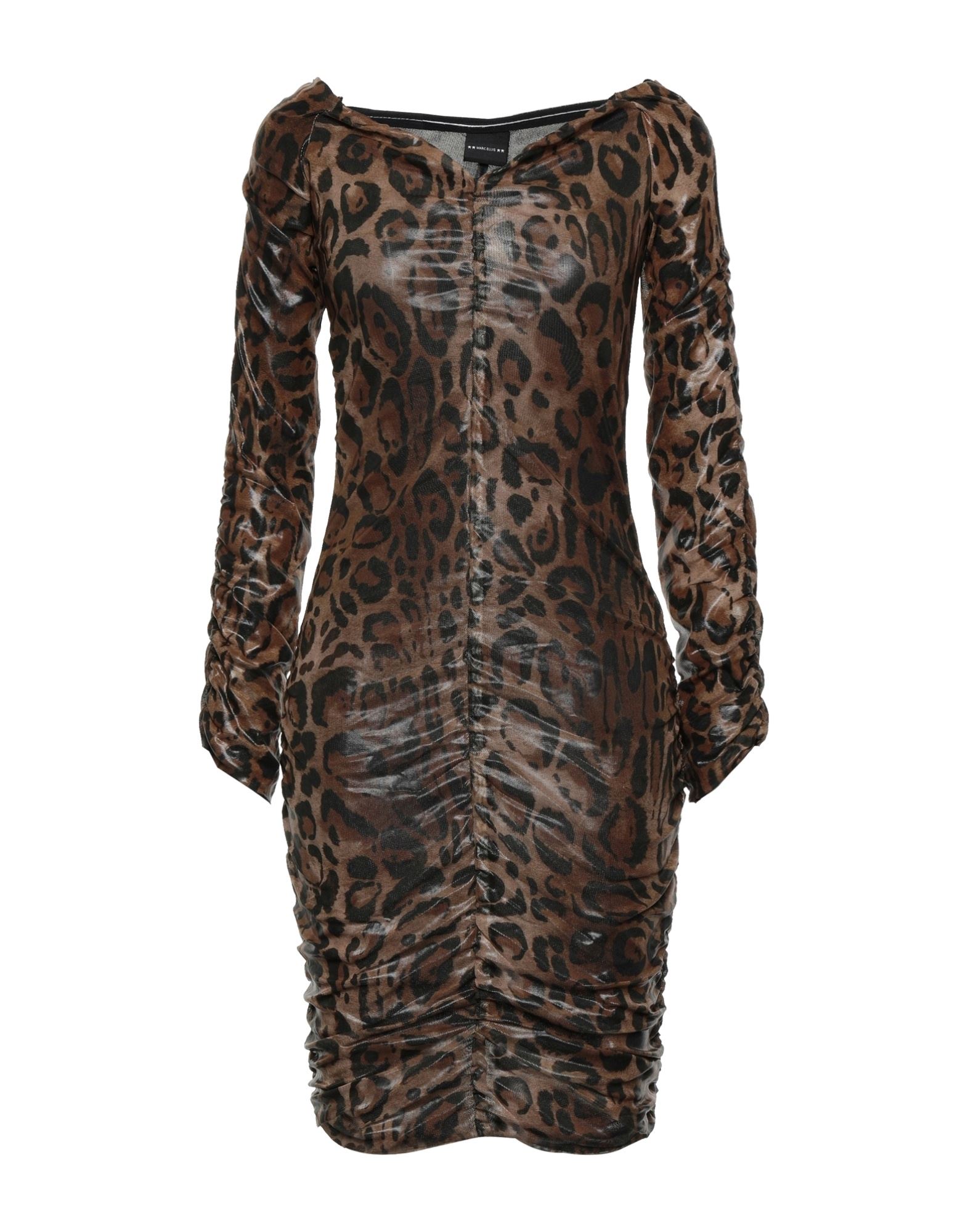 Shop Marc Ellis Woman Mini Dress Brown Size 8 Polyester, Elastane