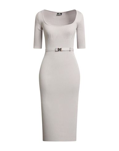 Elisabetta Franchi Woman Midi Dress Light Grey Size 8 Viscose, Polyester