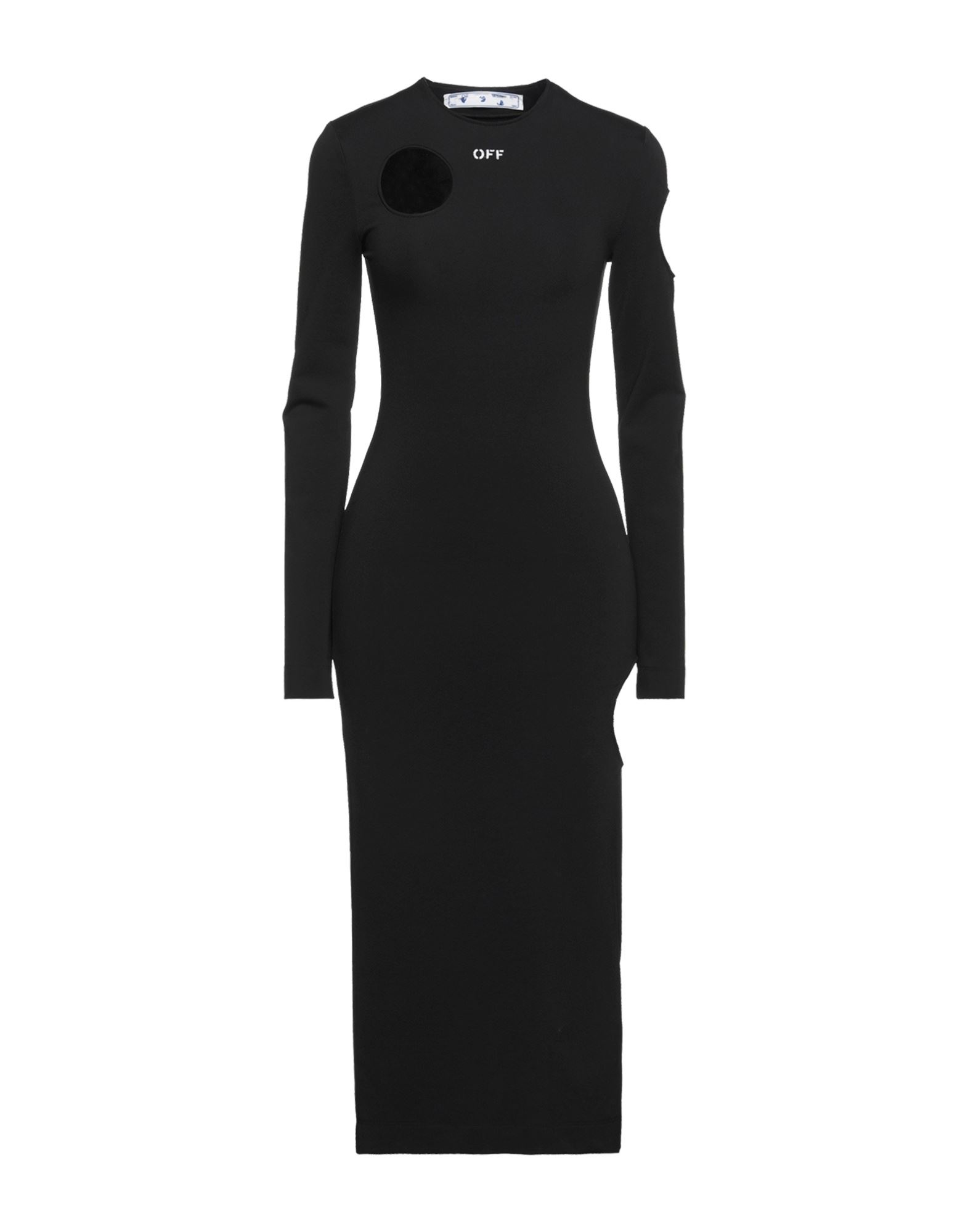 Off-white Woman Midi Dress Black Size 6 Viscose, Polyamide, Elastane