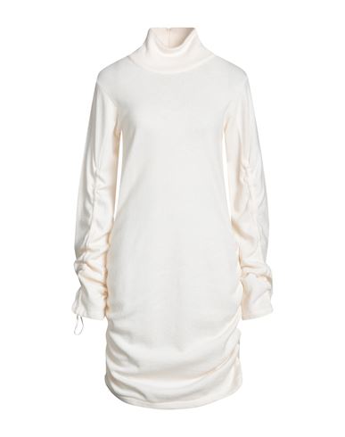 Dondup Woman Midi Dress Ivory Size 6 Wool In White