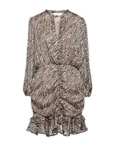 Soallure Woman Mini Dress Sand Size 8 Polyester, Metallic Fiber In Beige