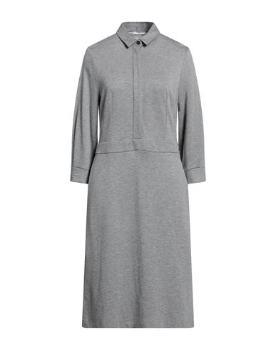 Peserico Woman Midi Dress Light Grey Size 12 Viscose, Virgin Wool, Elastane