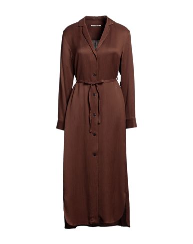 Pomandère Woman Midi Dress Brown Size 6 Viscose, Wool