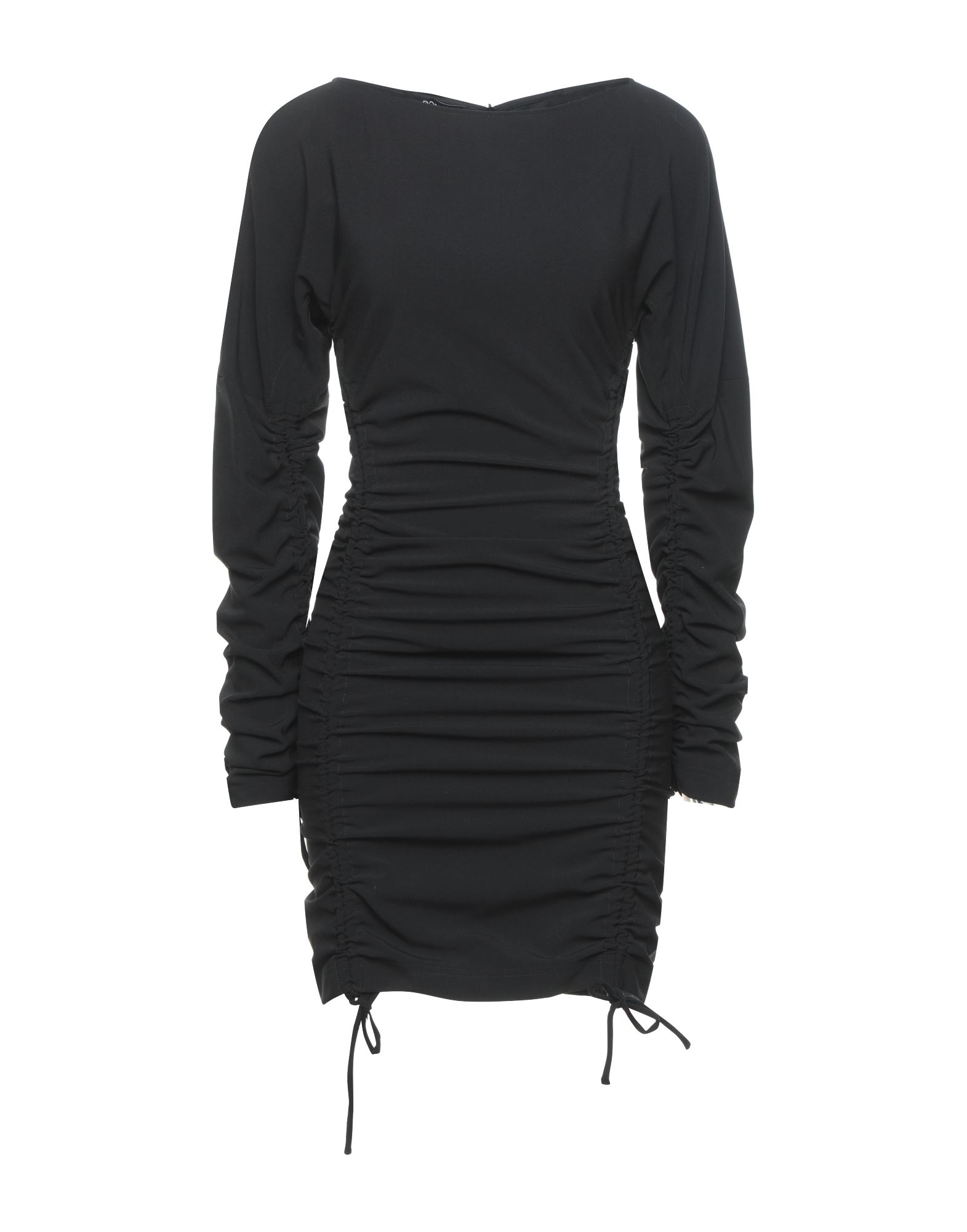 Shop Dondup Woman Mini Dress Black Size 6 Polyester, Virgin Wool, Elastane