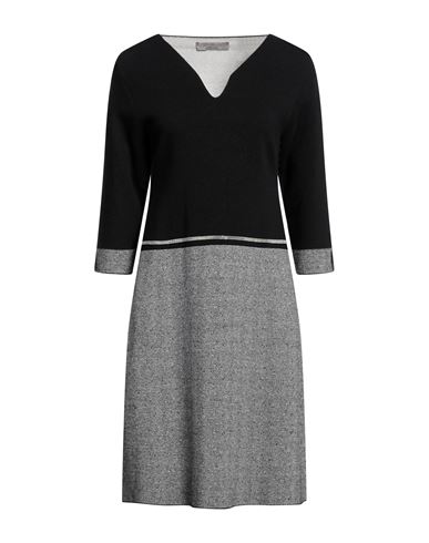 D-exterior D. Exterior Woman Mini Dress Black Size L Polyamide, Viscose, Cashmere, Wool, Elastane