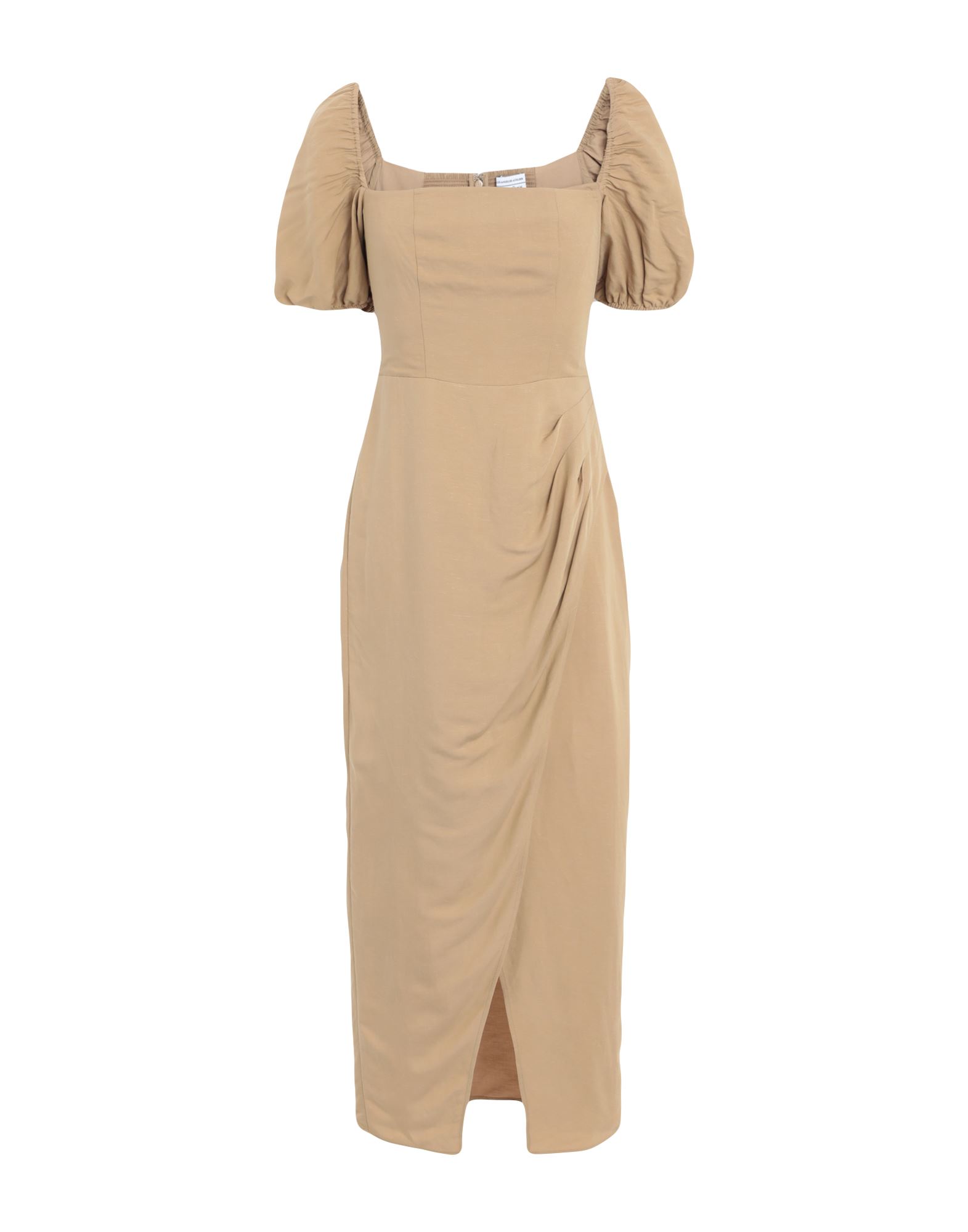 Other Stories &  Woman Midi Dress Sand Size 6 Linen, Livaeco By Birla Cellulose, Lyocell In Beige
