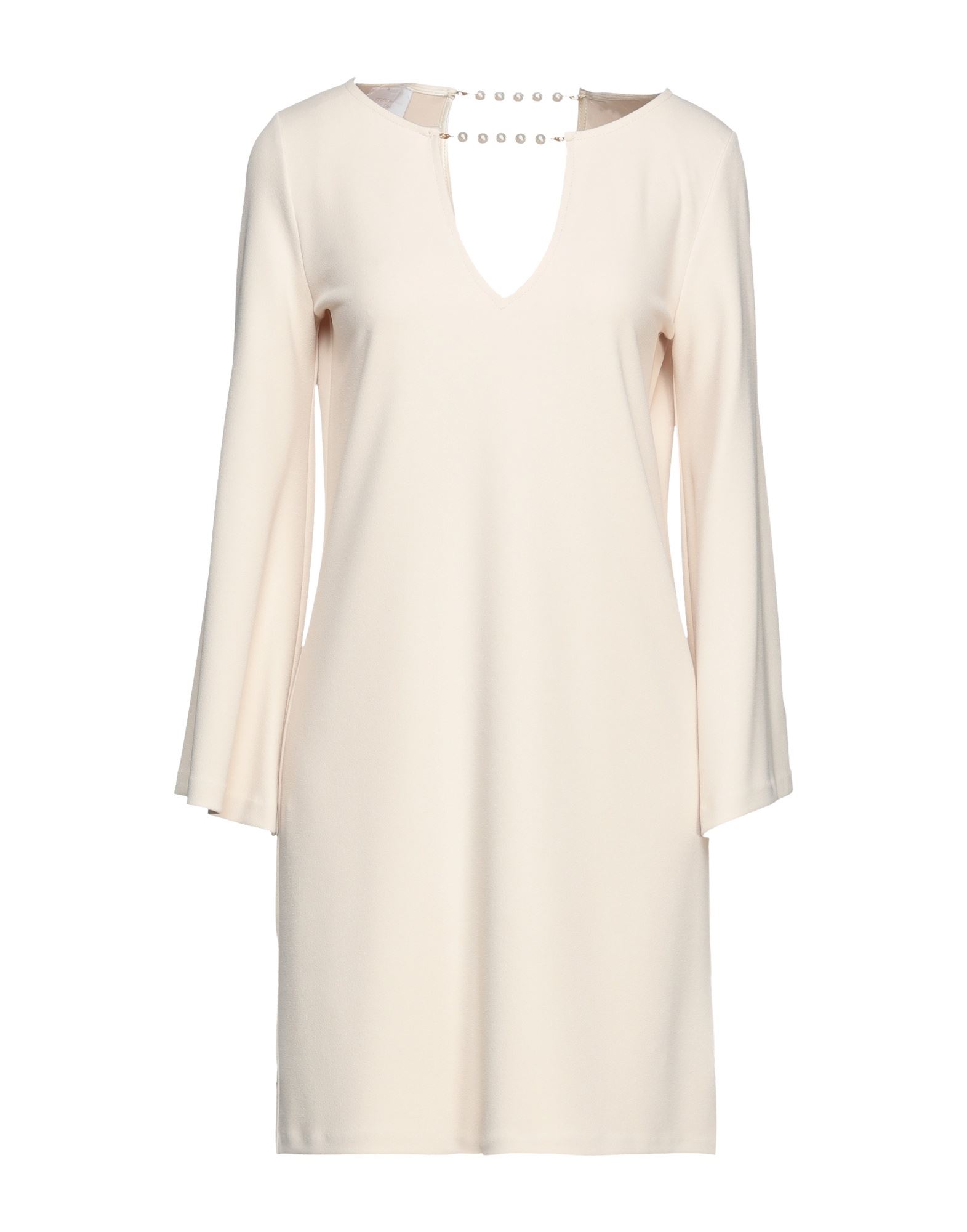 Merci .., Woman Mini Dress Beige Size 6 Polyester, Elastane