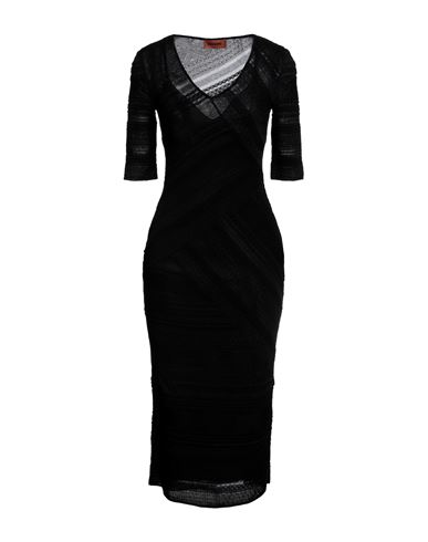 Missoni Woman Midi Dress Black Size 4 Cotton, Viscose