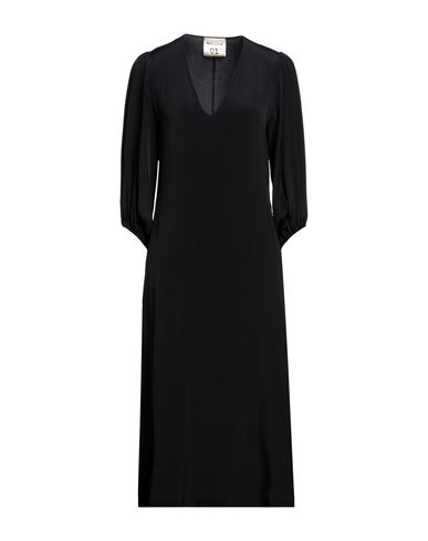 Semicouture Woman Midi Dress Black Size 2 Acetate, Silk
