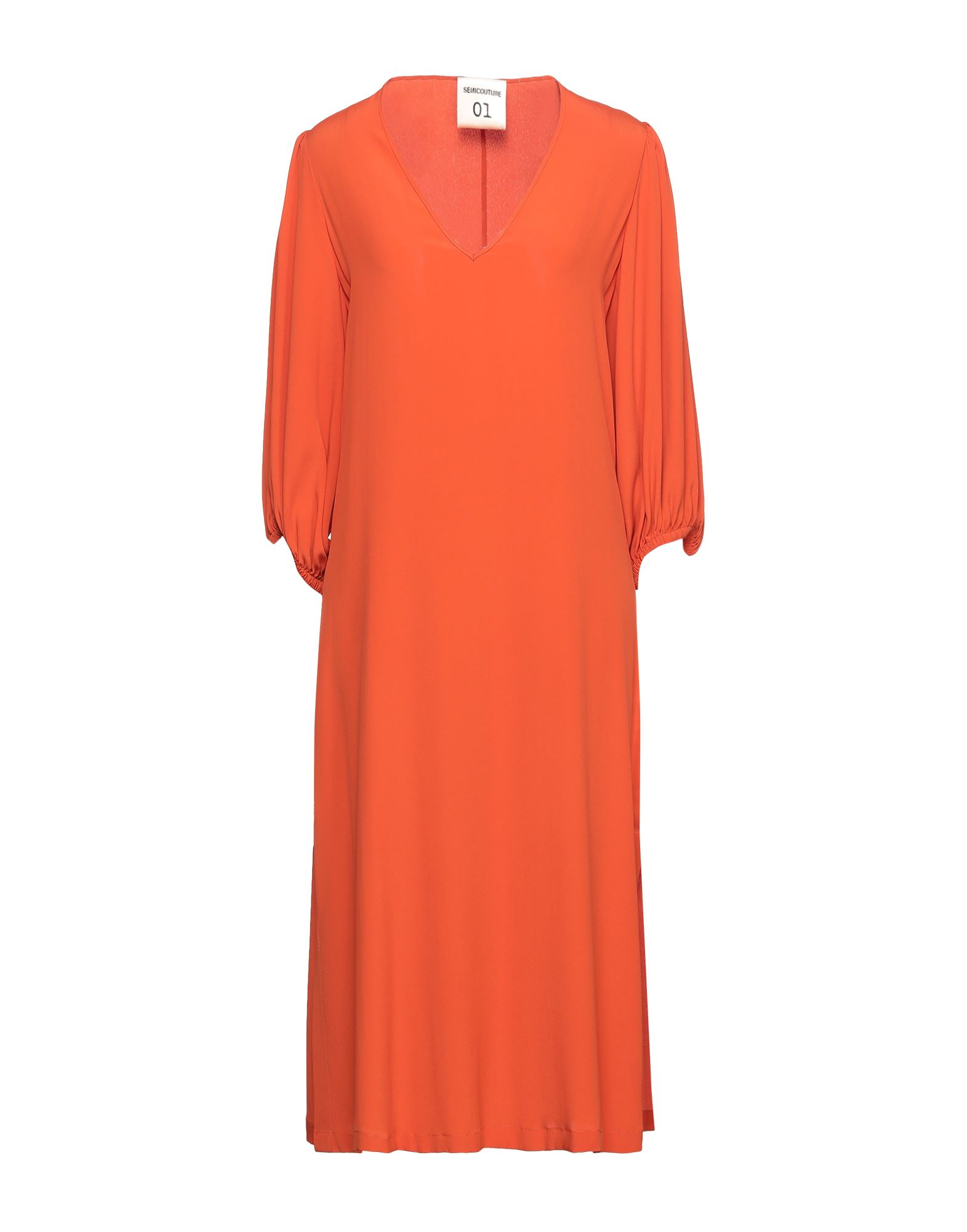 Semicouture Midi Dresses In Orange