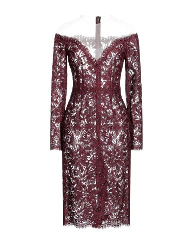 Dolce & Gabbana Woman Midi Dress Burgundy Size 4 Viscose, Polyamide In Red