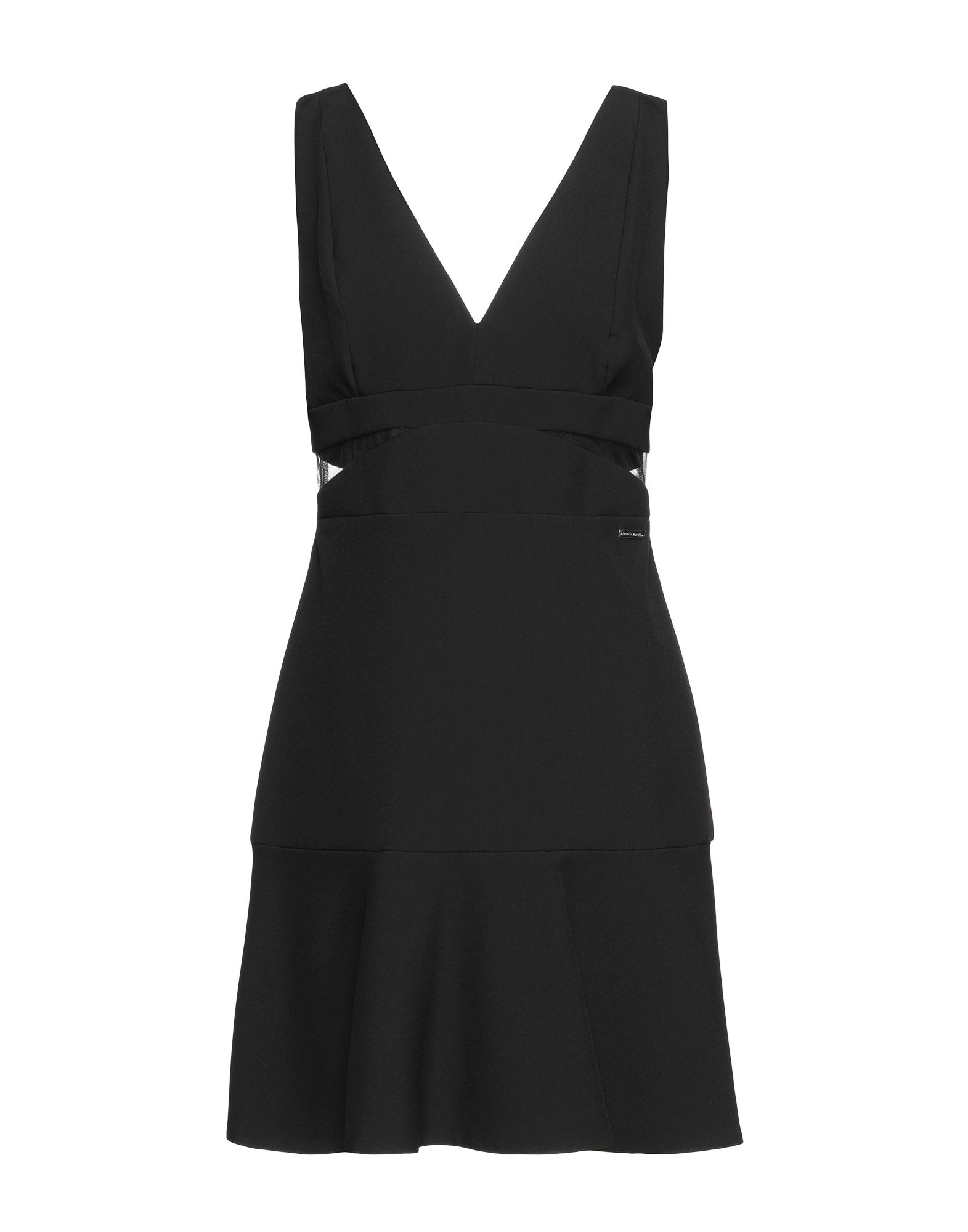 Merci .., Woman Mini Dress Black Size 8 Polyester, Elastane