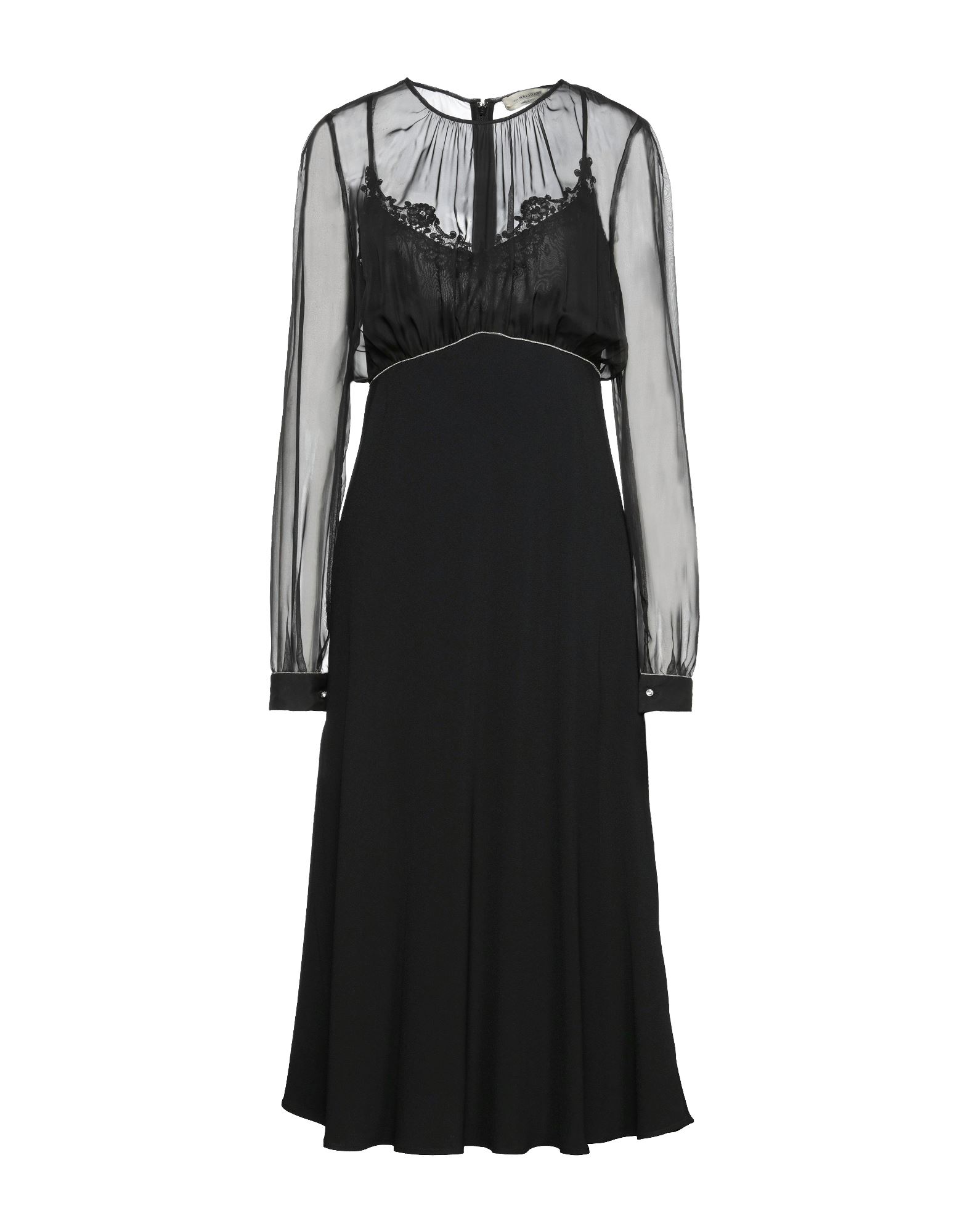 Shop Anna Molinari Woman Midi Dress Black Size 4 Acetate, Viscose, Polyester, Brass, Cotton