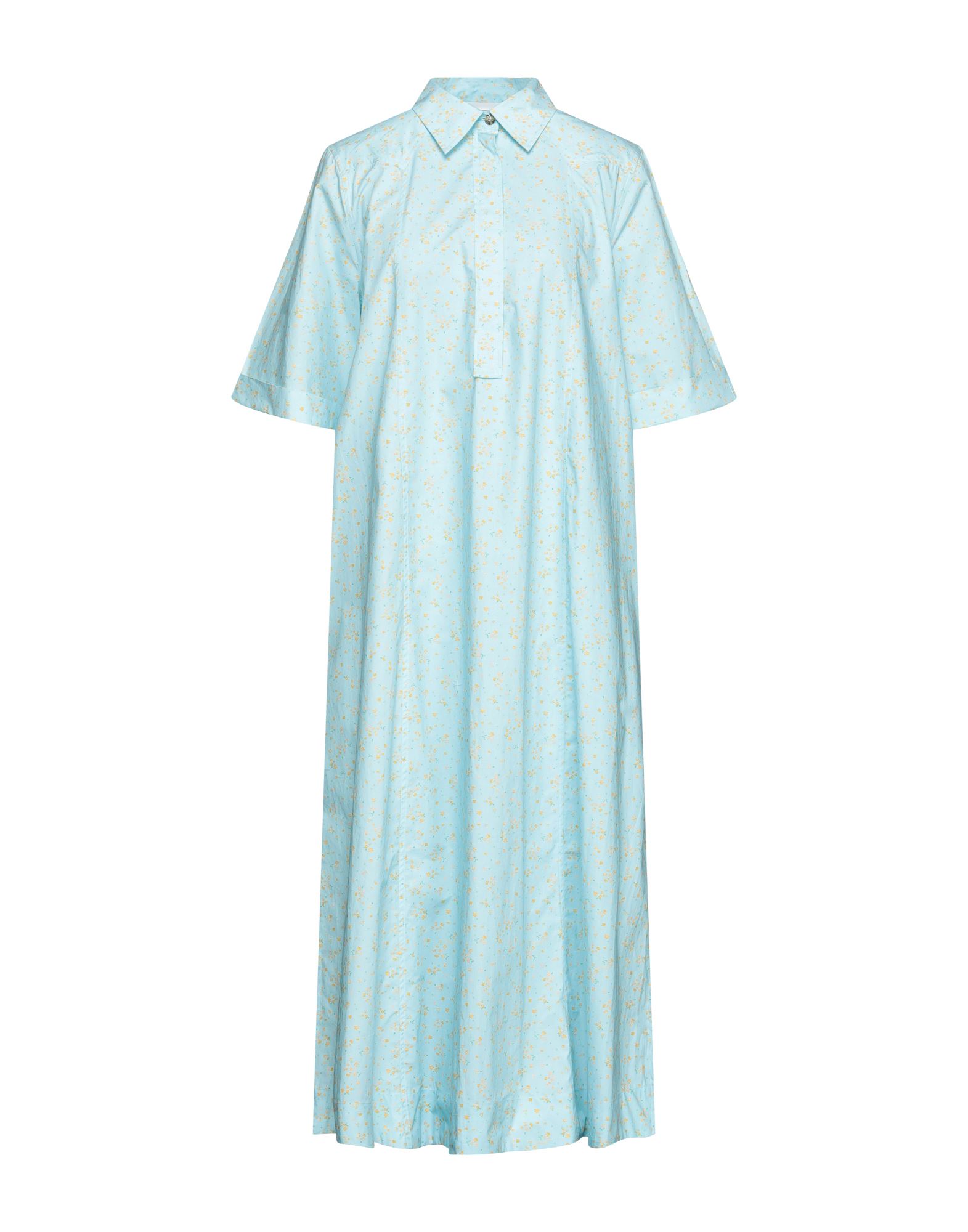 Ganni Midi Dresses In Sky Blue