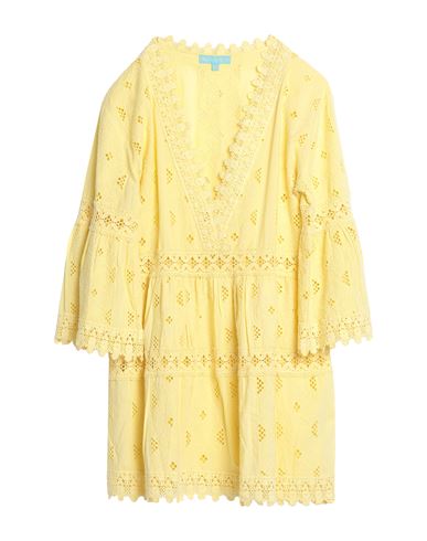 Melissa Odabash Victoria Crochet-trimmed Broderie Anglaise Cotton-voile Kaftan In Yellow