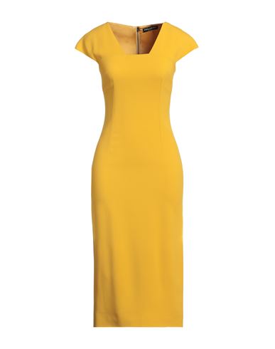 Dolce & Gabbana Woman Midi Dress Marigold Size 6 Viscose, Acetate, Elastane In Yellow