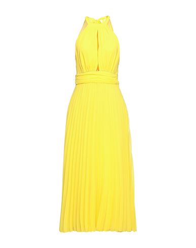 Anna Molinari Woman Maxi Dress Yellow Size 4 Polyester, Brass, Polyamide
