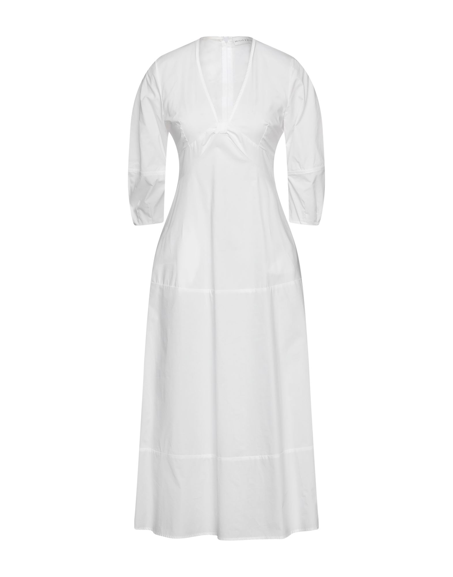 Skills & Genes Midi Dresses In White