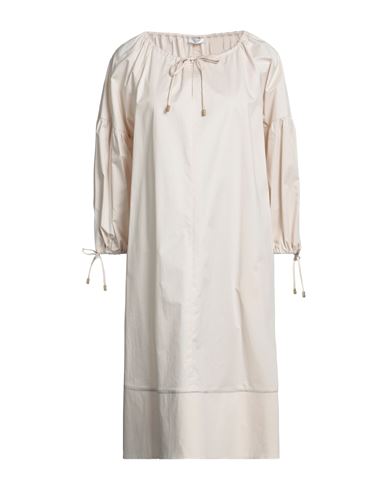 Peserico Woman Midi Dress Beige Size 4 Cotton, Elastane