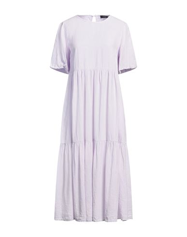 Peserico Linen Midi Dress In Purple