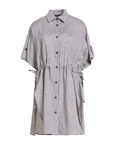 Peserico Woman Shirt Taupe Size 8 Linen In Gray