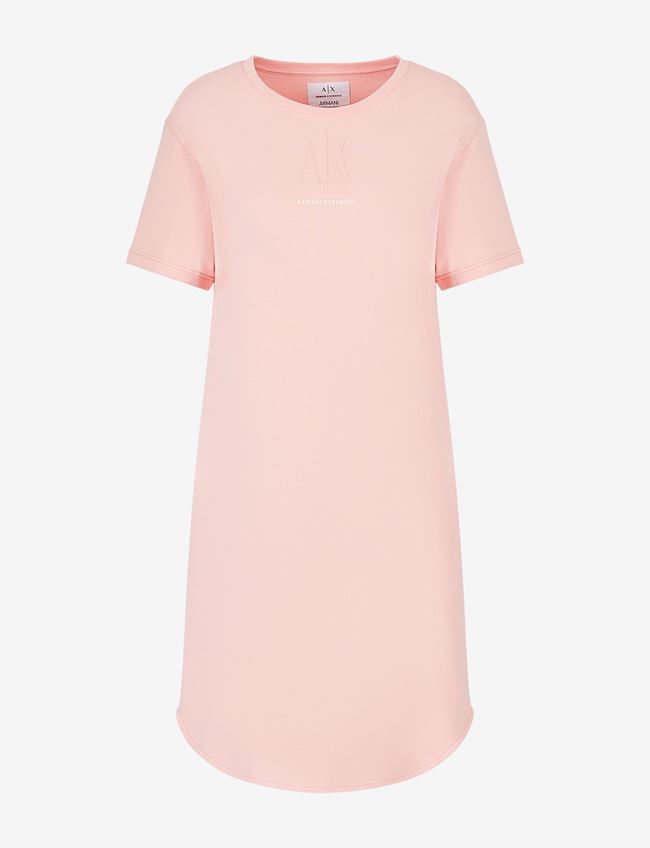 Armani Exchange Vestito Corto Salmone Cotone