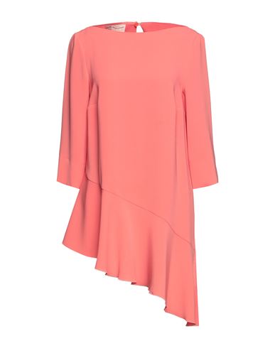 Woman Mini dress Coral Size 6 Polyester, Elastane
