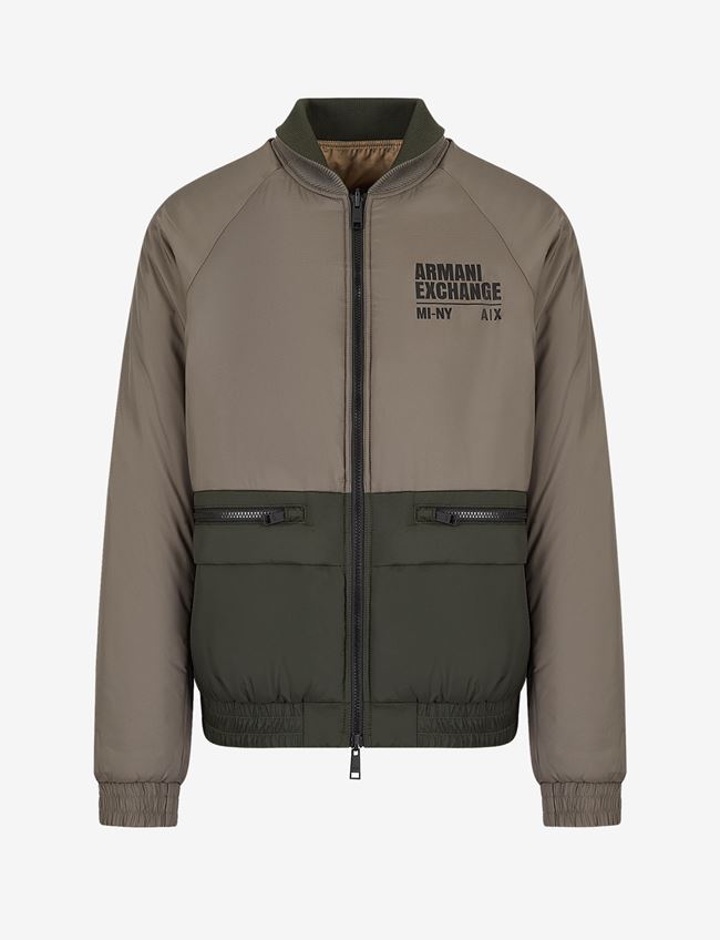 Armani Exchange Giubbotto Puffer Verde Poliestere