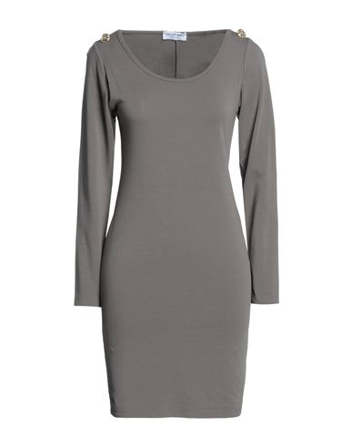 Odi Et Amo Woman Short Dress Lead Size L Cotton In Grey