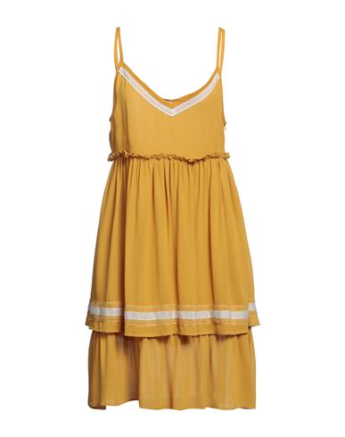 Cafènoir Woman Mini Dress Ocher Size 6 Viscose, Cotton In Yellow