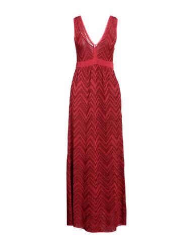 Shop M Missoni Woman Maxi Dress Red Size 6 Viscose, Metallic Fiber