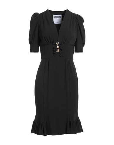 Shop Moschino Woman Midi Dress Black Size 8 Silk, Acetate