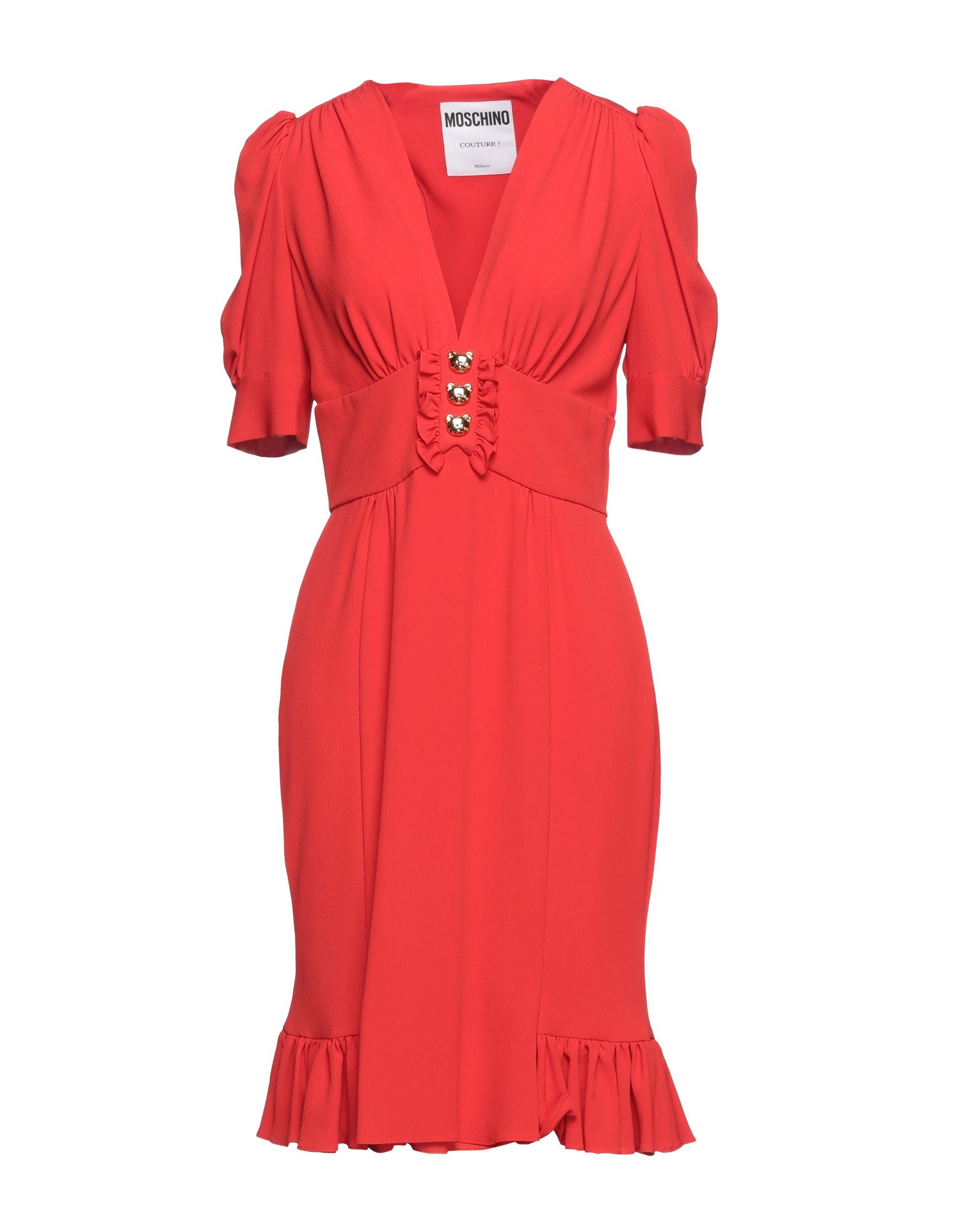 Shop Moschino Woman Midi Dress Red Size 12 Silk, Acetate