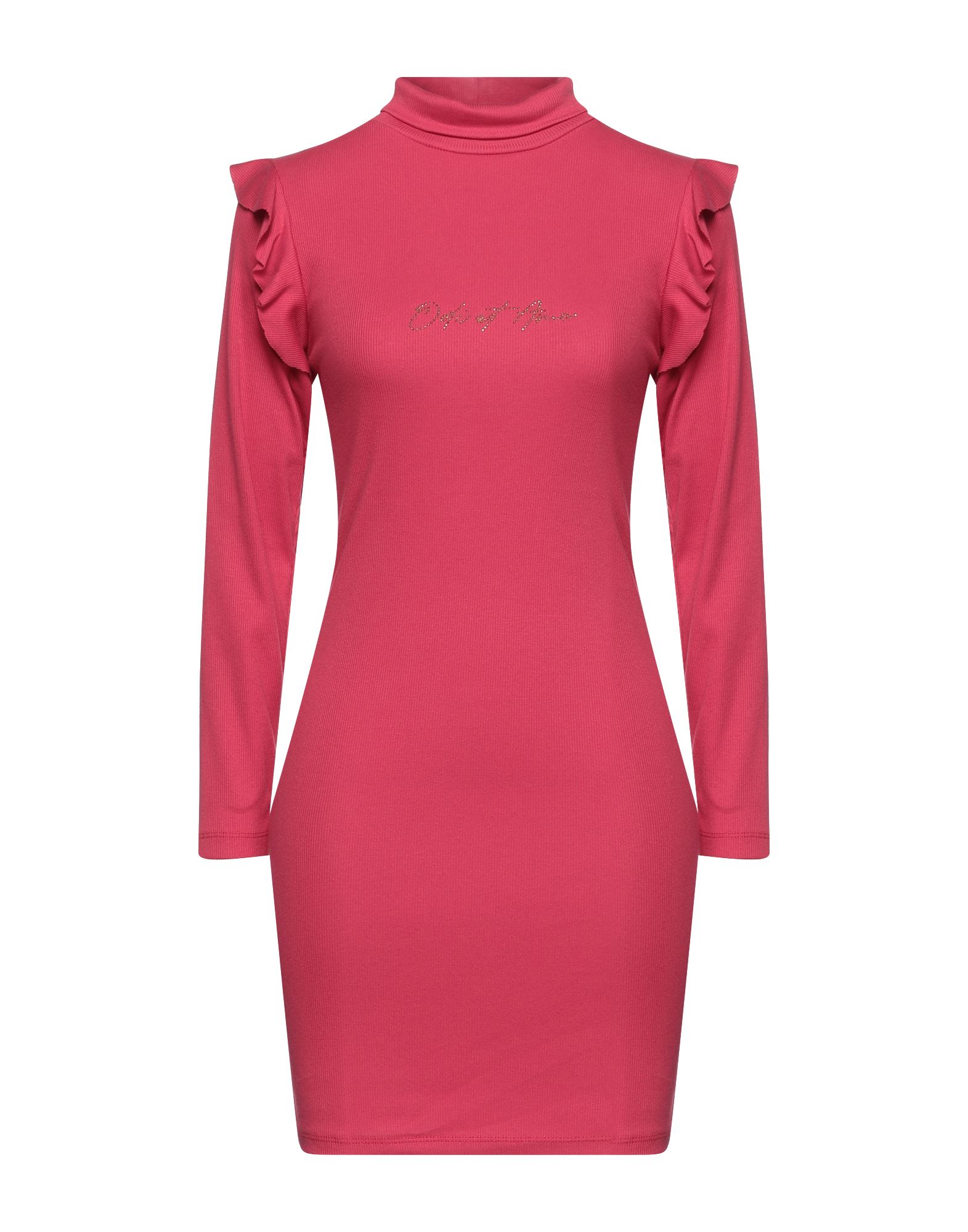 Odi Et Amo Woman Short Dress Fuchsia Size L Cotton In Pink