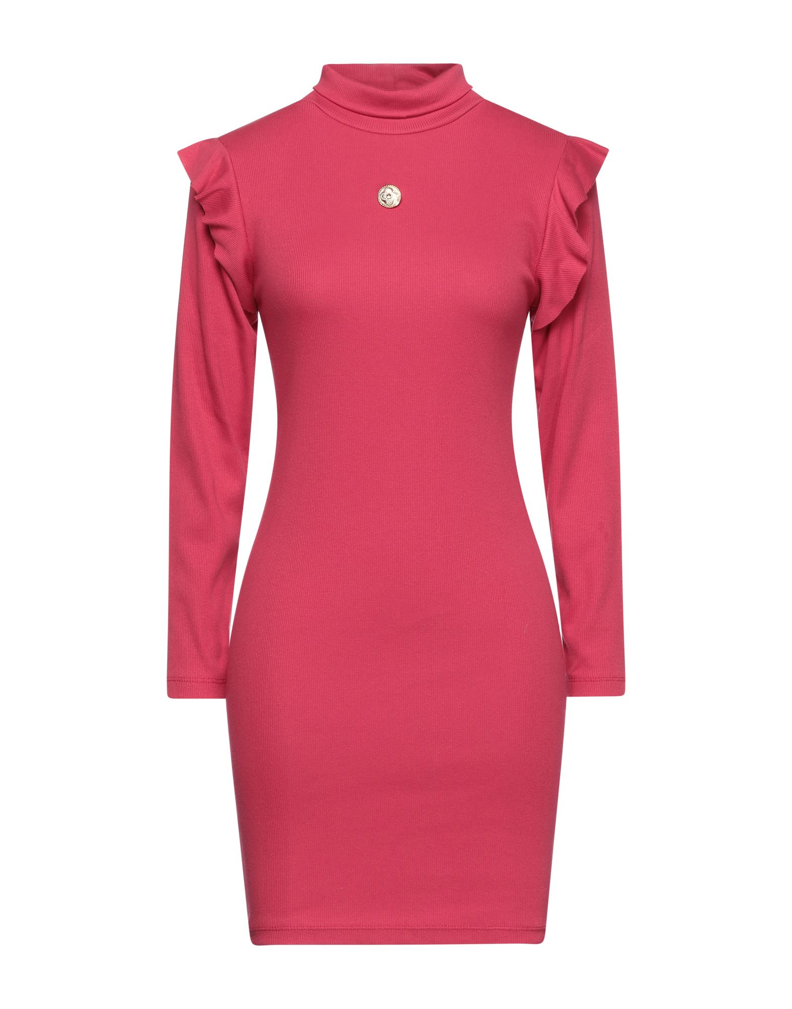 Odi Et Amo Woman Short Dress Fuchsia Size M Cotton In Pink
