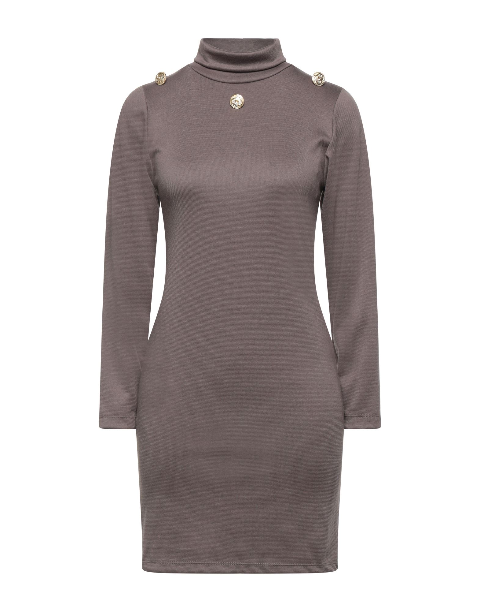 Odi Et Amo Woman Mini Dress Lead Size L Cotton In Grey