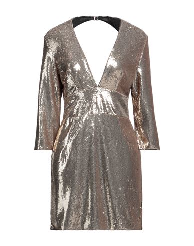 Simona Corsellini Woman Mini Dress Gold Size 6 Polyester, Polyamide