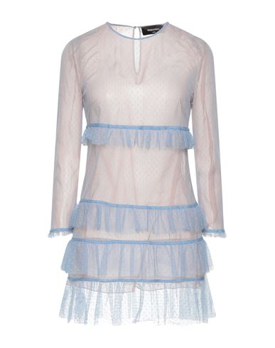 Dsquared2 Woman Mini Dress Sky Blue Size 2 Polyamide, Silk