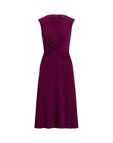 Lauren Ralph Lauren Women's Twist-front Cap-sleeve Stretch Jersey Dress In Plum Caspia
