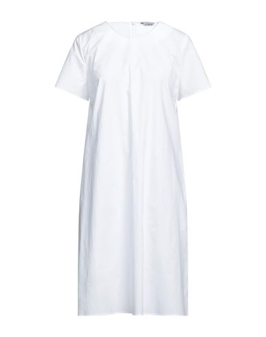 Caliban Woman Midi Dress White Size 8 Cotton, Elastane