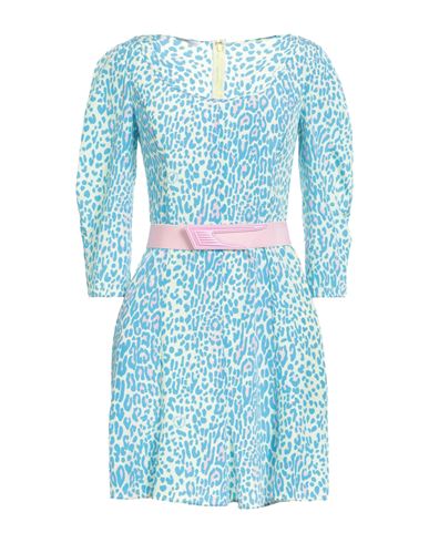 Stella Mccartney Woman Short Dress Turquoise Size 8-10 Silk In Blue