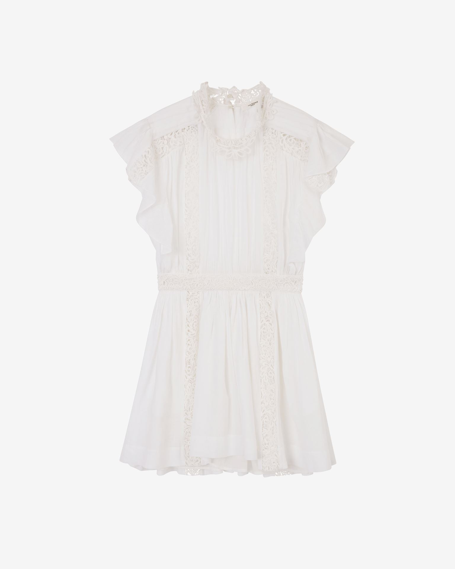 Isabel Marant Étoile Gisele Lacy Cotton Mini Dress In White