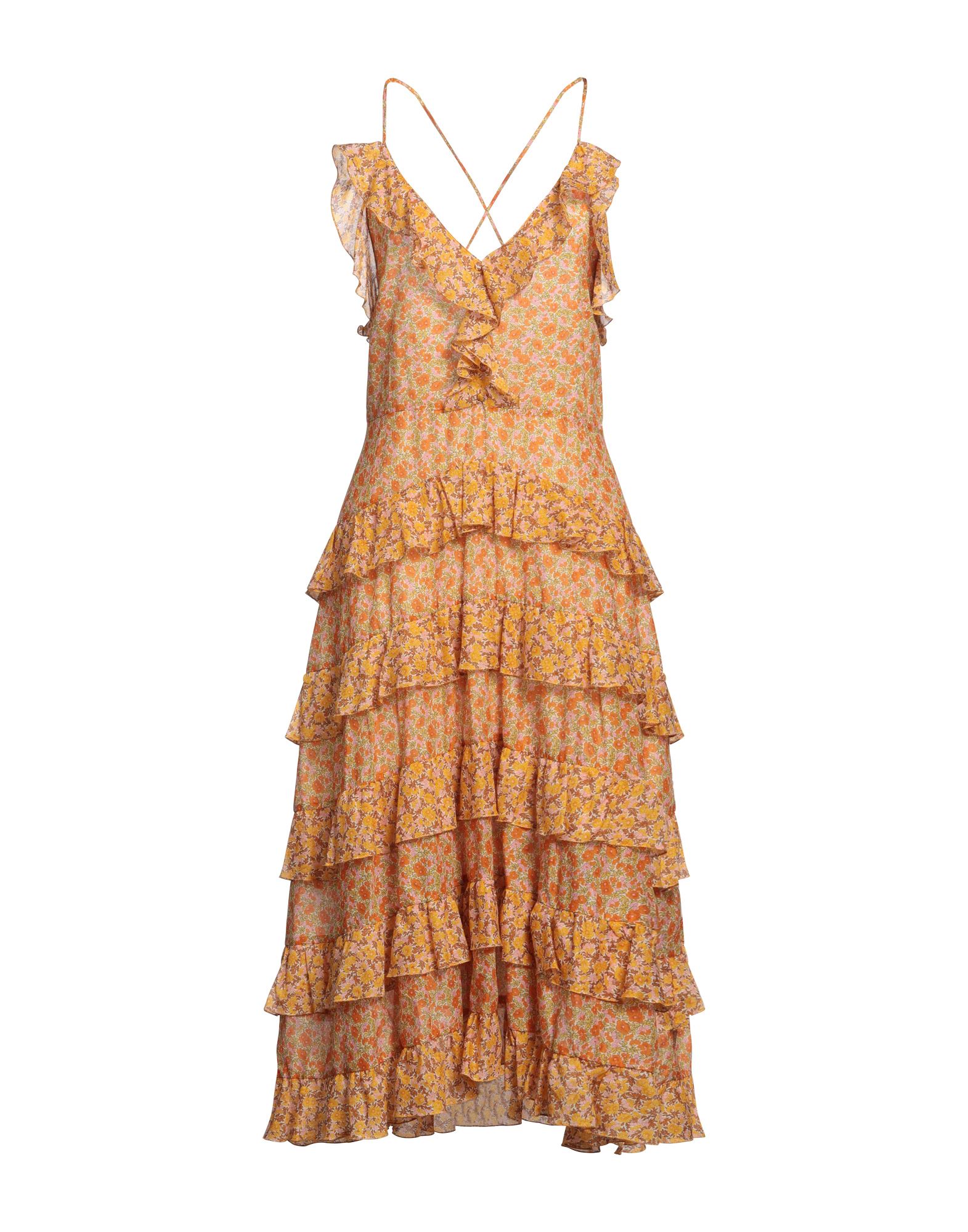 Maje Long Dresses In Orange