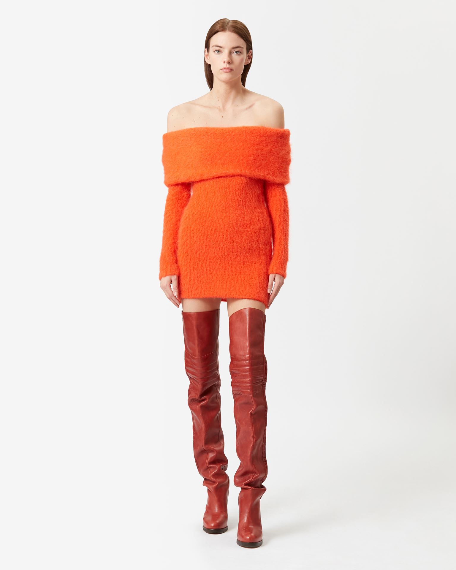 Isabel Marant, Aria Mohair Mini Dress - Women - Orange