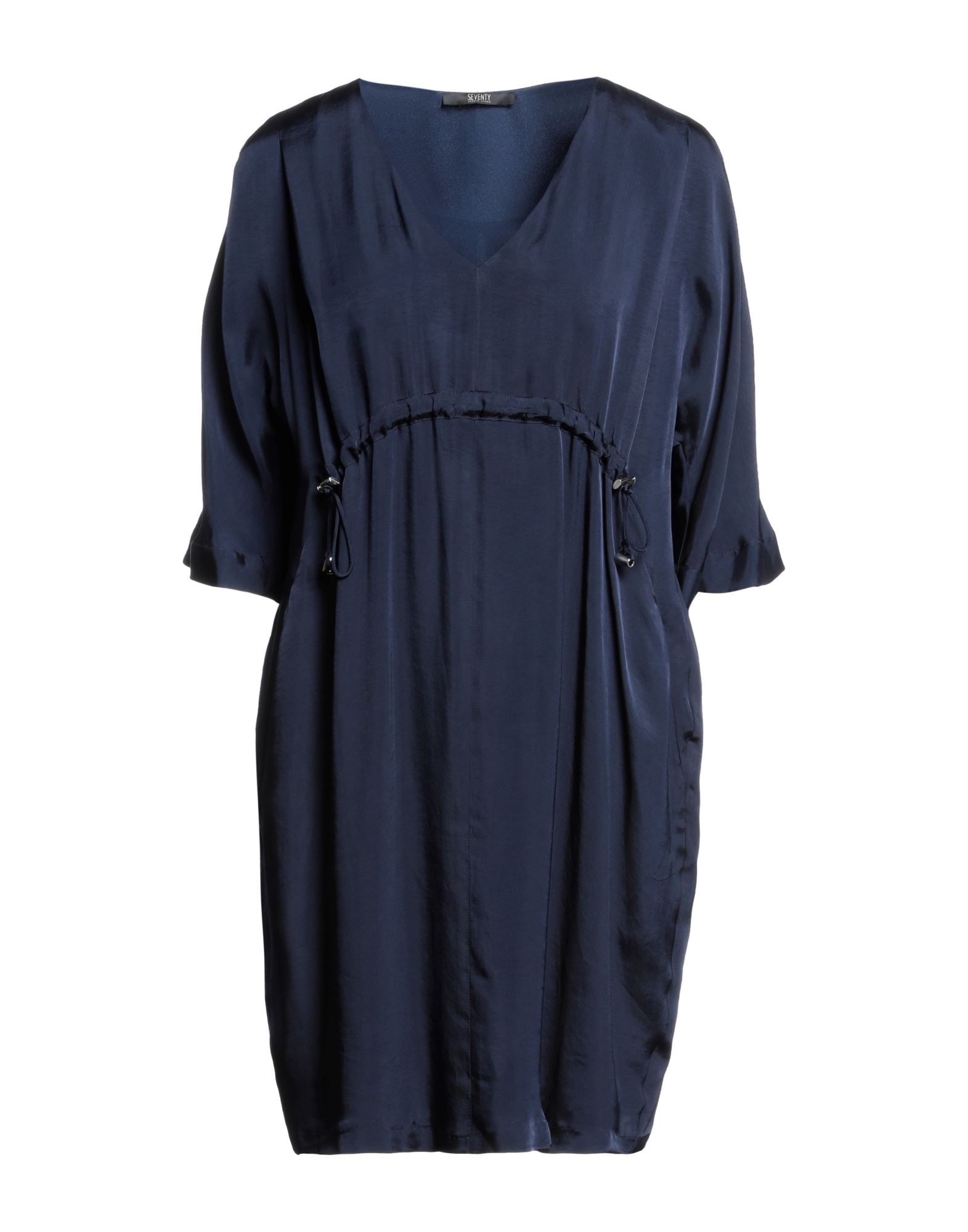 Seventy Sergio Tegon Seventy Venezia Woman Mini Dress Navy Size 8 Viscose, Cupro In Navy Blue