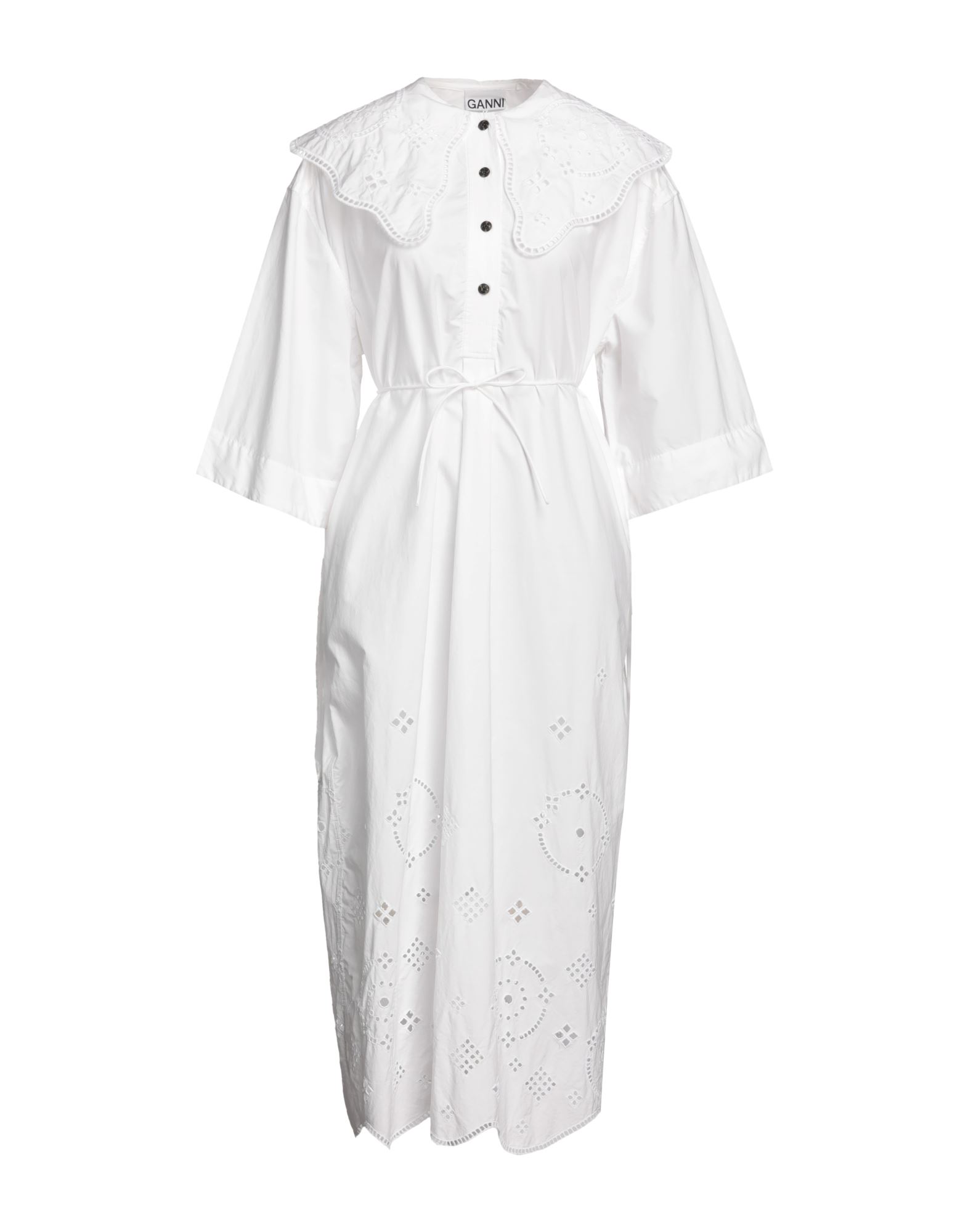 Ganni Midi Dresses In White