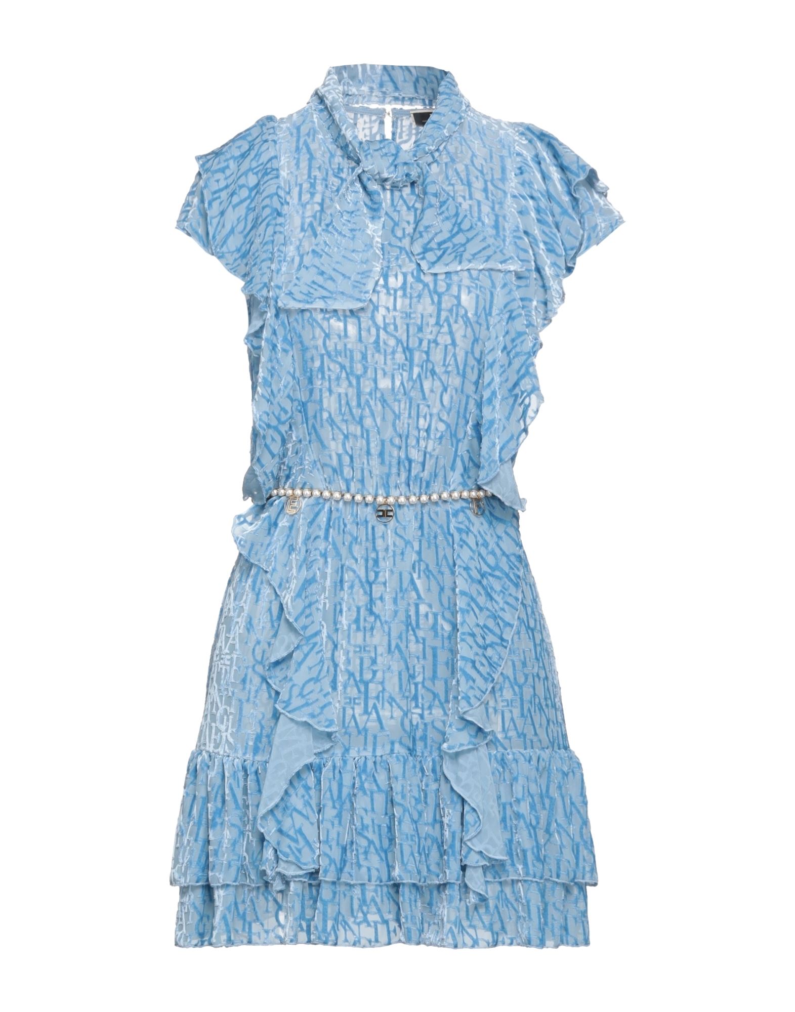 Elisabetta Franchi Short Dresses In Sky Blue