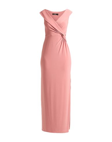 Ralph Lauren Lauren  Jersey Off-the-shoulder Gown Woman Maxi Dress Salmon Pink Size 8 Polyester, Elas