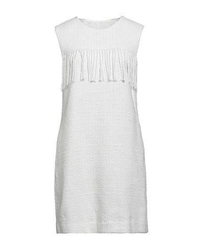 Pinko Woman Mini Dress White Size 6 Cotton, Acrylic, Polyester, Wool