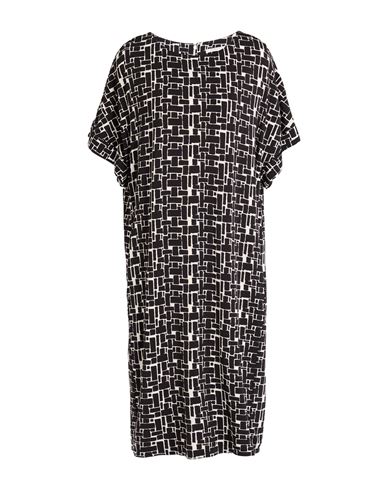 Via Masini 80 Woman Midi Dress Black Size 14 Viscose, Elastane In Black